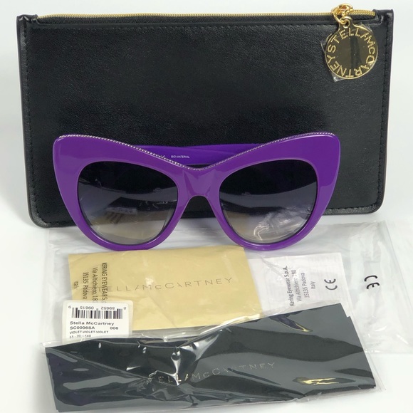 Stella McCartney Purple Oversized Cat Eye Sunglasses